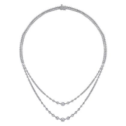 18K White Gold Diamond Necklace