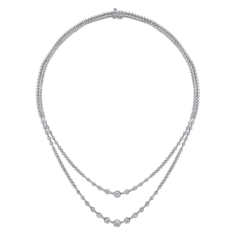 18K White Gold Diamond Necklace
