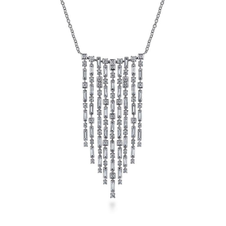 18K White Gold Diamond Necklace - 3.6 ct - Shot 1