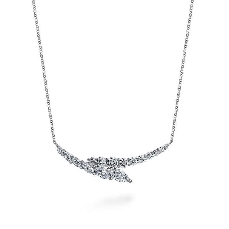 18K White Gold Diamond Necklace - 2.25 ct - Shot 1