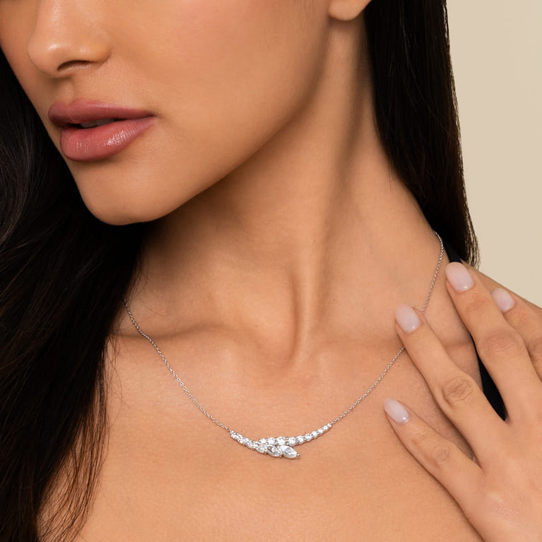 18K White Gold Diamond Necklace - 2.25 ct - Shot 3