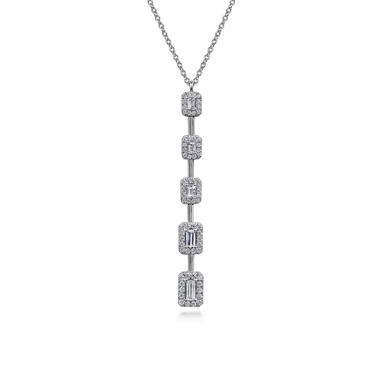18K White Gold Diamond Necklace - 0.75 ct - Shot 1