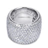 18K White Gold Diamond Pave Domed Ring - 4.47 ct