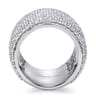 18K White Gold Diamond Pave Domed Ring - 4.47 ct