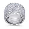 18K White Gold Diamond Pave Domed Ring - 4.47 ct