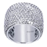 18K White Gold Diamond Pave Domed Ring - 4.47 ct