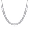 18K White Gold Diamond Scalloped Necklace - 9.5 ct