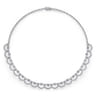 18K White Gold Diamond Scalloped Necklace - 9.5 ct