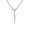18K White Gold Diamond Spear Y Necklace - 6.7 ct