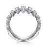 18K White Gold Diamond Spike Wide Band Ring - 1.63 ct