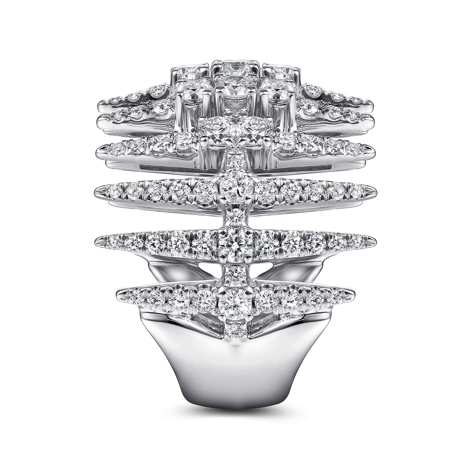 18k White Gold Wide Band Kaslique [Ring Type]. SKU