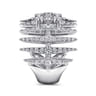 18K White Gold Diamond Spike Wide Band Ring - 1.63 ct