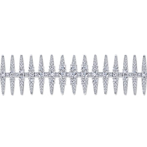 18K White Gold Diamond Spikes Tennis Bracelet