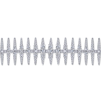 18K White Gold Diamond Spikes Tennis Bracelet