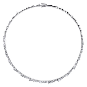 18K White Gold Diamond Statement Necklace