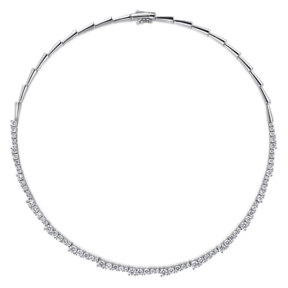 18K White Gold Diamond Statement Necklace