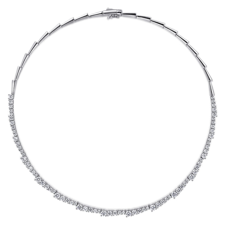 18K White Gold Diamond Statement Necklace - 7.95 ct - Shot 2