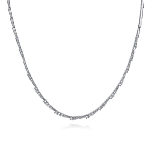 18K White Gold Diamond Statement Necklace