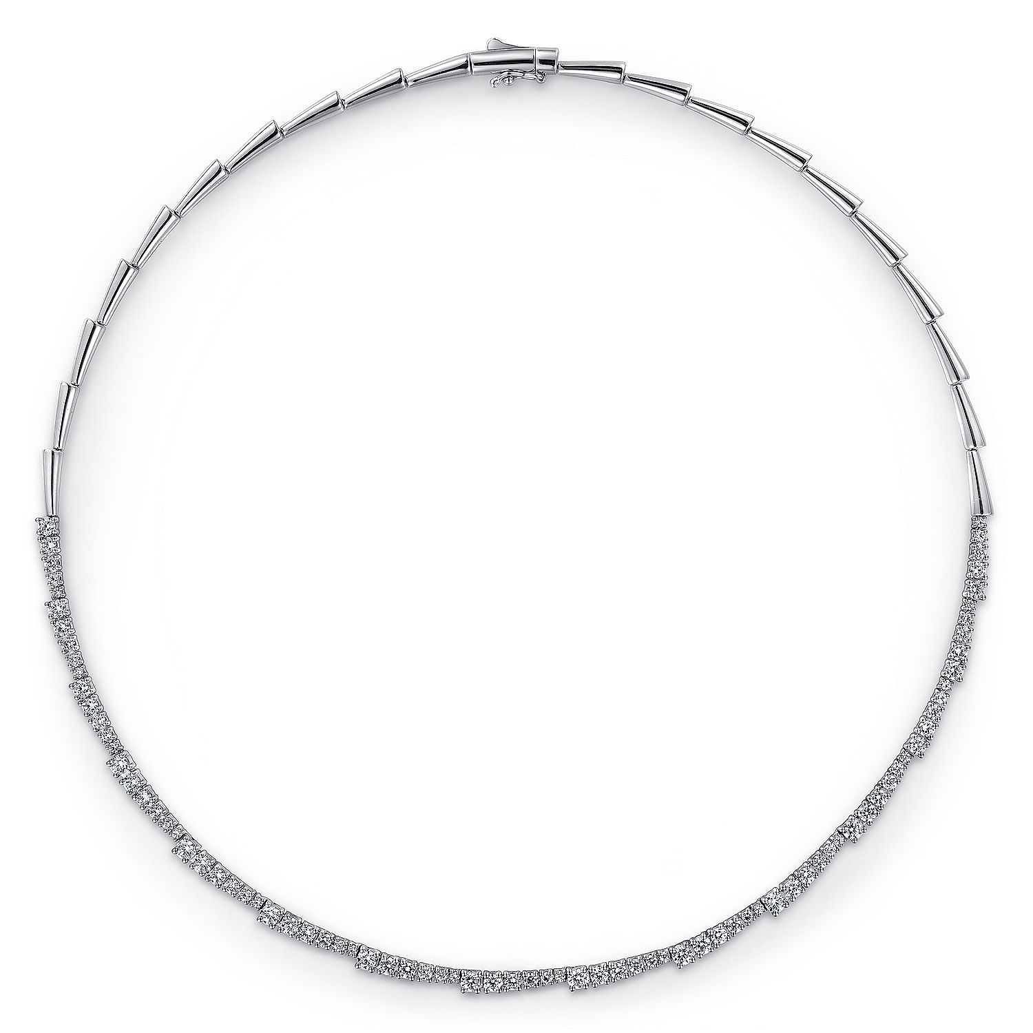 18K White Gold Diamond Statement Necklace - 4 ct - Shot 2