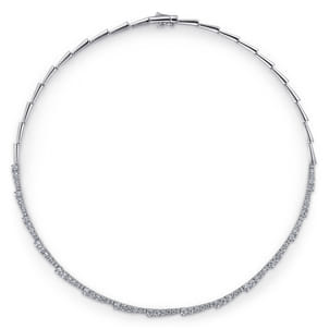 18K White Gold Diamond Statement Necklace