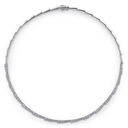 18K White Gold Diamond Statement Necklace