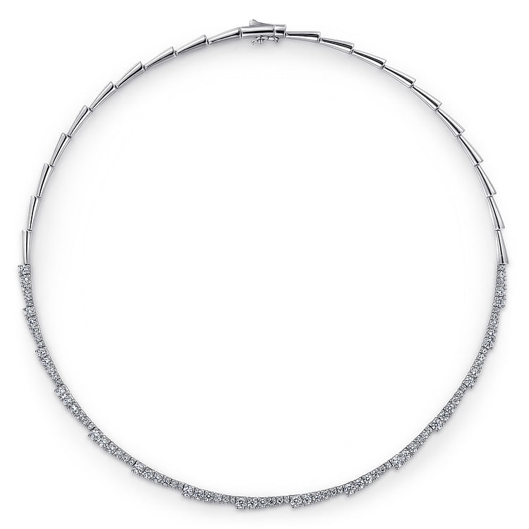 18K White Gold Diamond Statement Necklace