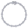 18K White Gold Diamond Station Tennis Bracelet - 3.93 ct