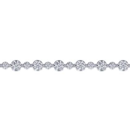 18K White Gold Diamond Station Tennis Bracelet