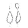 18K White Gold Diamond Teardrop Leverback Earrings - 1.55 ct