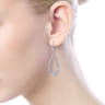 18K White Gold Diamond Teardrop Leverback Earrings - 1.55 ct