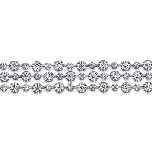 18K White Gold Diamond Tennis Bracelet - 7.17 ct - Shot 2