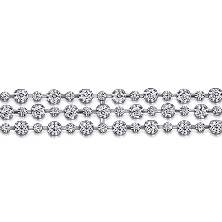 18K White Gold Diamond Tennis Bracelet - 7.17 ct - Shot 2