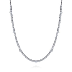 18K White Gold Diamond Tennis Necklace