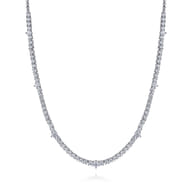 18K White Gold Diamond Tennis Necklace
