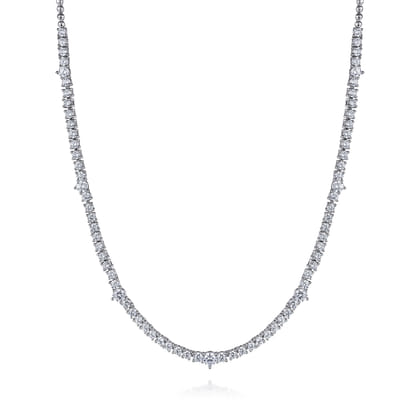 18K White Gold Diamond Tennis Necklace