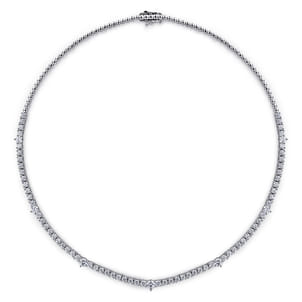 18K White Gold Diamond Tennis Necklace