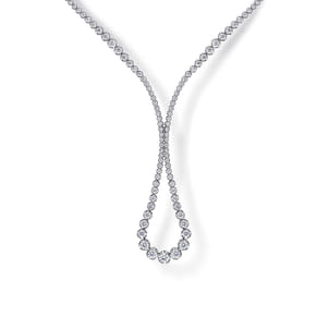 18K White Gold Diamond Tennis Necklace