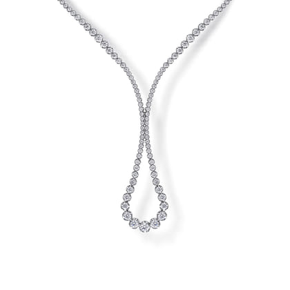 18K White Gold Diamond Tennis Necklace