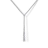 18K White Gold Diamond Tennis Y Necklace - 5.25 ct