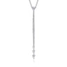18K White Gold Diamond Vertical Bar Pendant Necklace - 2.25 ct