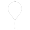 18K White Gold Diamond Vertical Bar Pendant Necklace - 2.25 ct