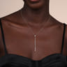 18K White Gold Diamond Vertical Bar Pendant Necklace - 2.25 ct