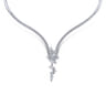 18K White Gold Diamond Waterfall Choker Necklace - 3.62 ct