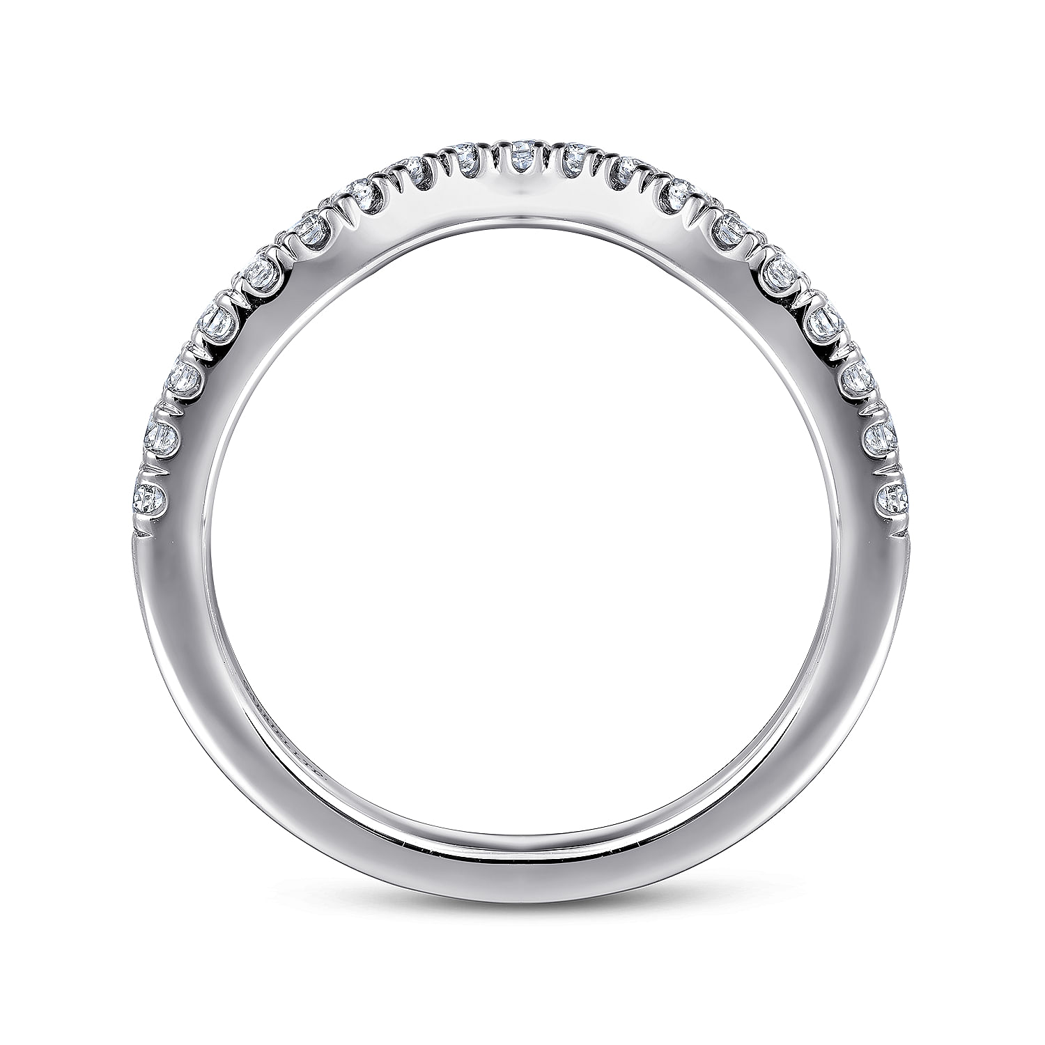 18K White Gold Diamond Wedding Band - 0.32 ct - Shot 2