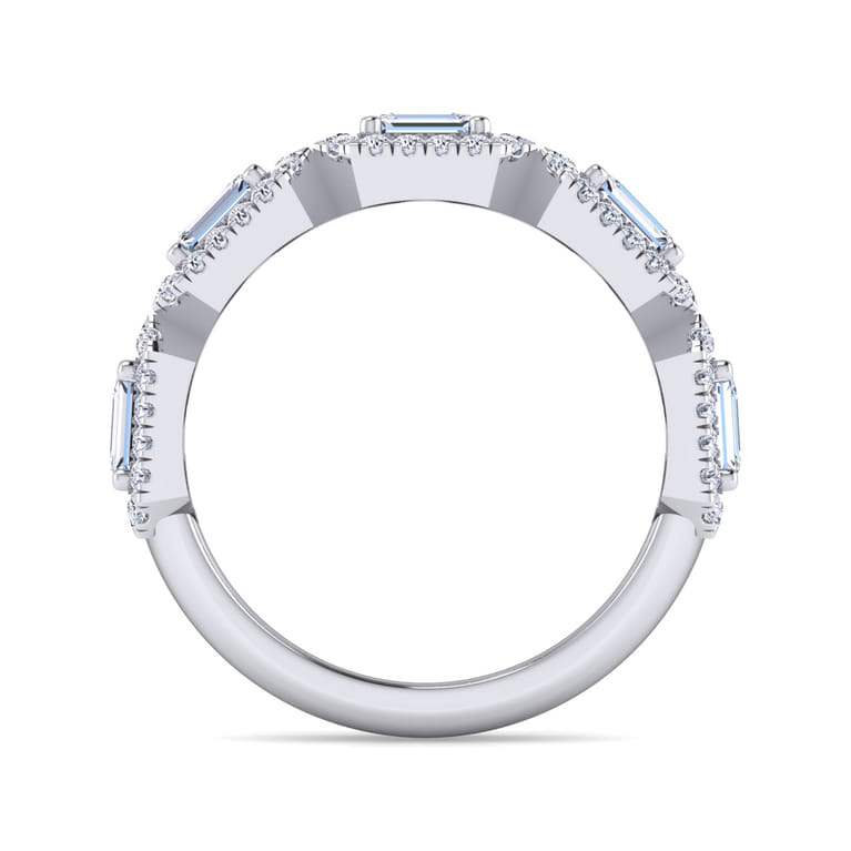 18K White Gold Diamond Wide Band Ring - 1.5 ct - Shot 2