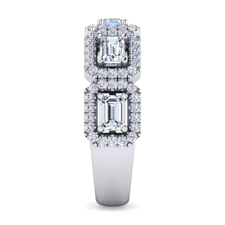 18K White Gold Diamond Wide Band Ring - 1.5 ct - Shot 4