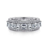 18K White Gold Diamond Wide Band Ring - 2.55 ct