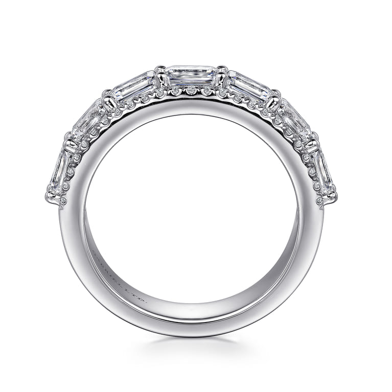 18K White Gold Diamond Wide Band Ring - 2.55 ct - Shot 2