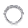 18K White Gold Diamond Wide Band Ring - 2.55 ct