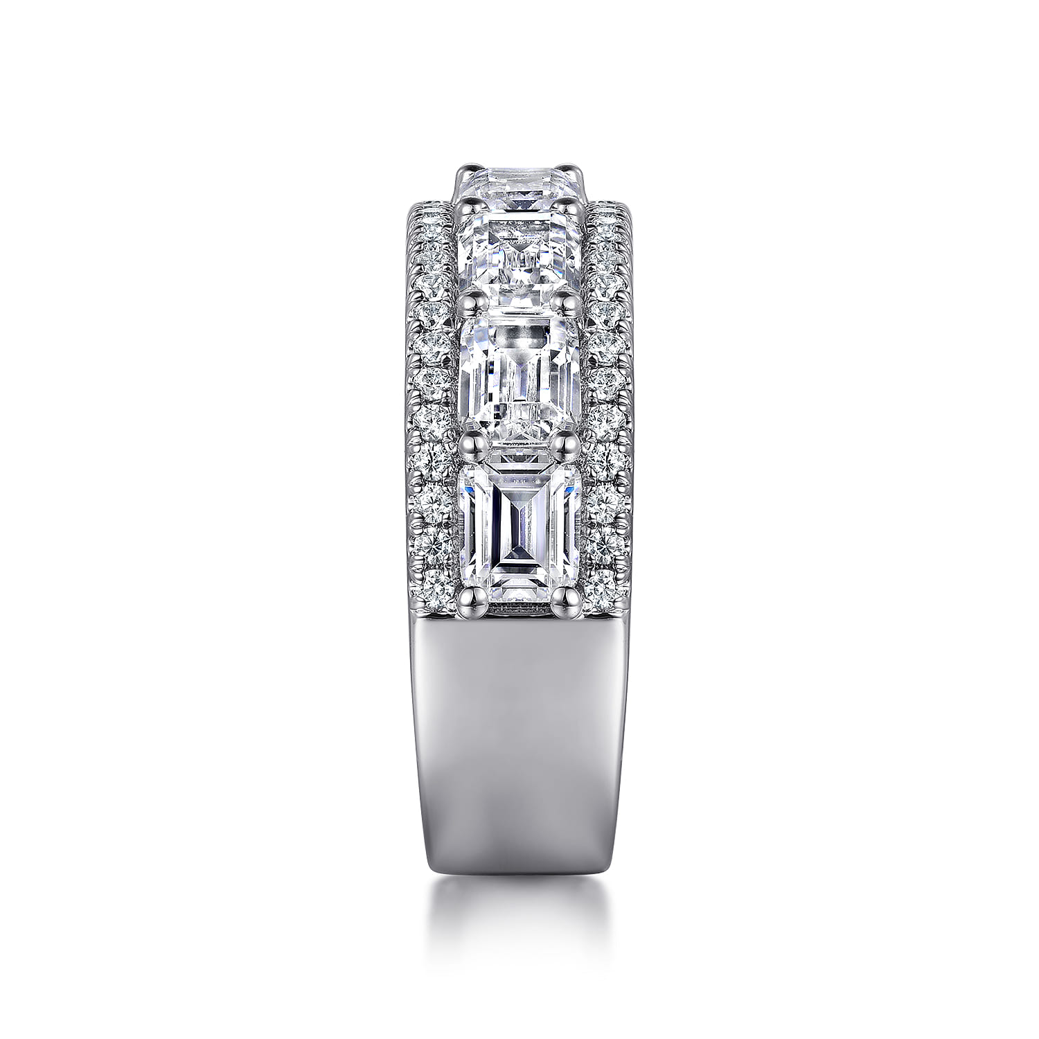 18K White Gold Diamond Wide Band Ring - 2.55 ct - Shot 4